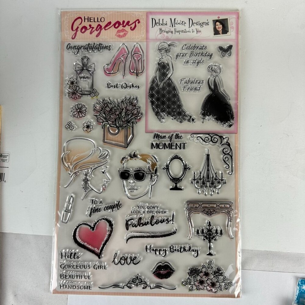 Debbi Moore Designs Hello Gorgeous Clear Stamps Set